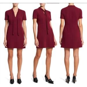 Theory Deep Red Mini Dress